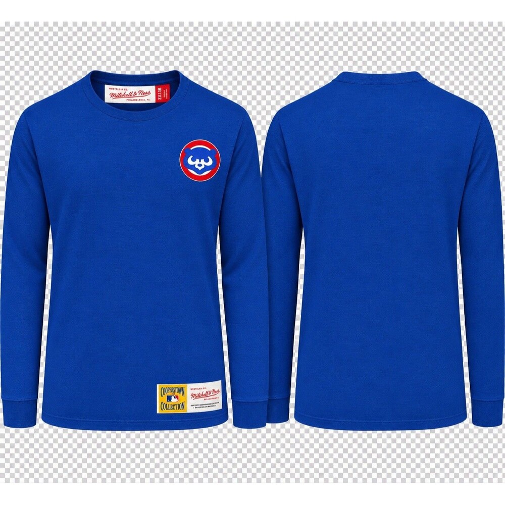 Chicago Cubs Mitchell And Ness Long Sleeve Shirt Size 3XL